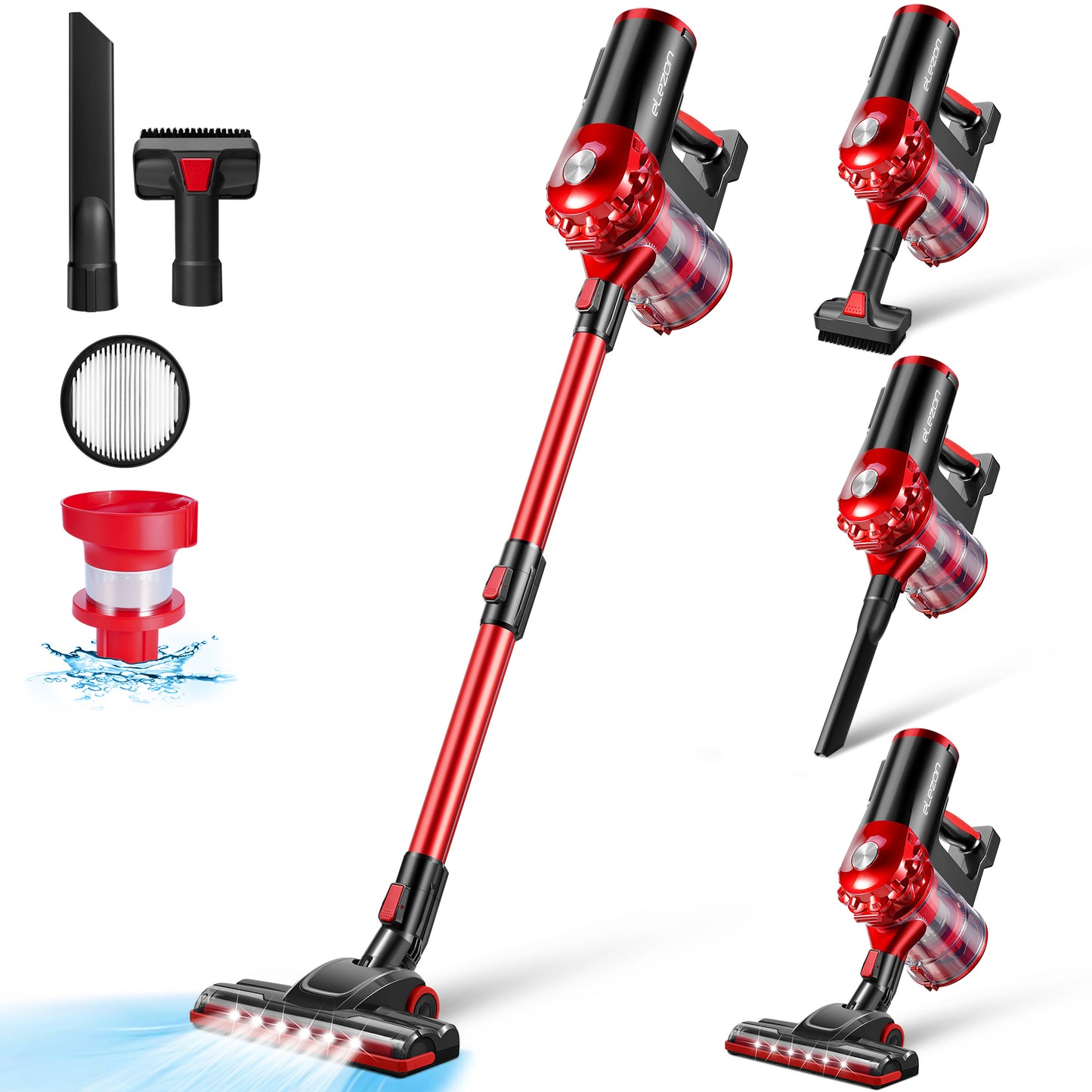 elezon A200 Cordless Stick Vacuum Cleaner, 18KPA Powerful Suction 38Mins Runtime