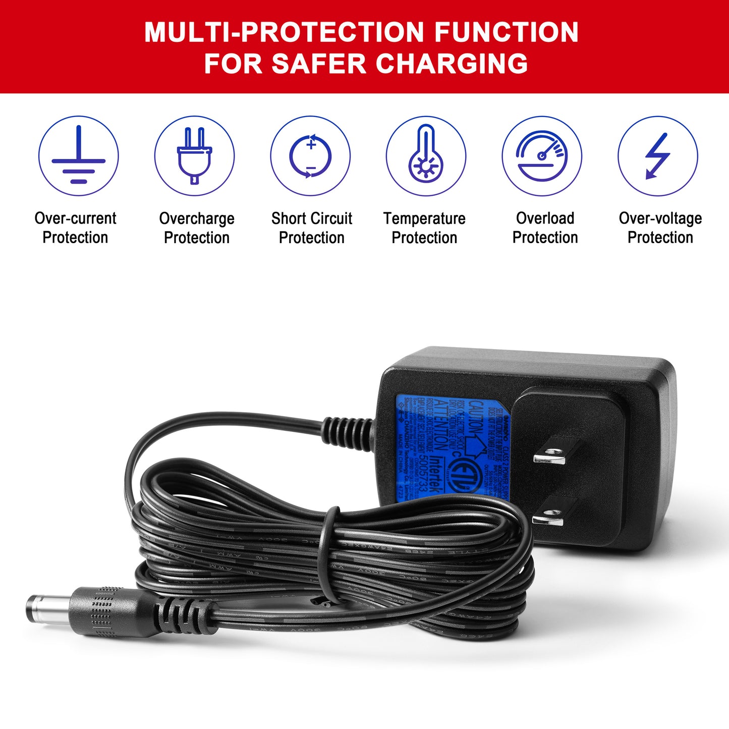 elezon Vacuum Charger 26V Power Supply Adapter, AC Adapter 100-240V 50-60Hz Power Cord Compatible with elezon A200 Cordless Vacuum Cleaner Lithium Ion Battery Pack