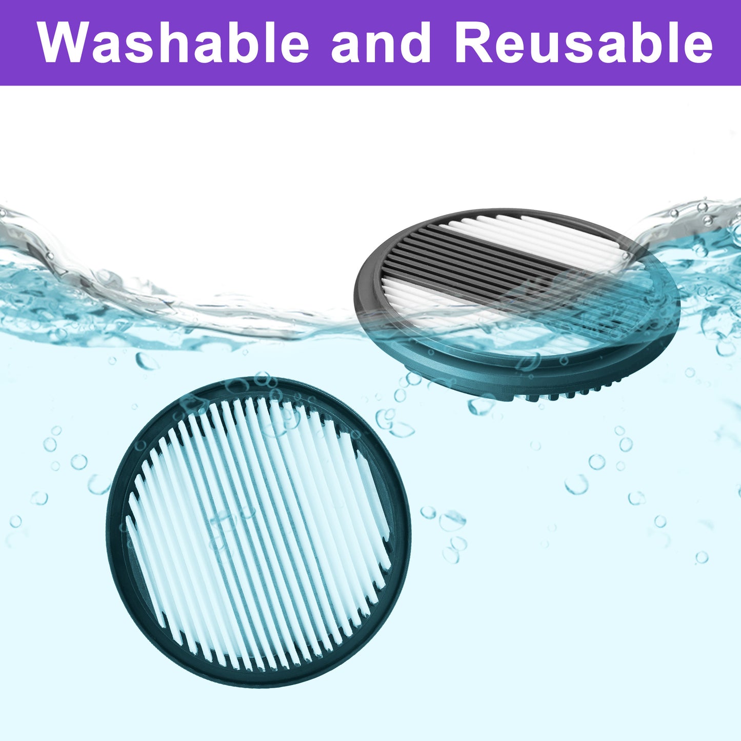 elezon HEPA Filter Replacement Compatiable with A200 Cordless Vacuum Cleaner and F800 Corded Vacuum Cleaner, 3 Pack